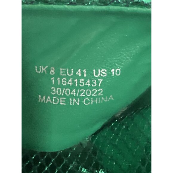 Topshop women's size 10 Green Snake-Effect Platform Heels  shoes - Picture 7 of 7